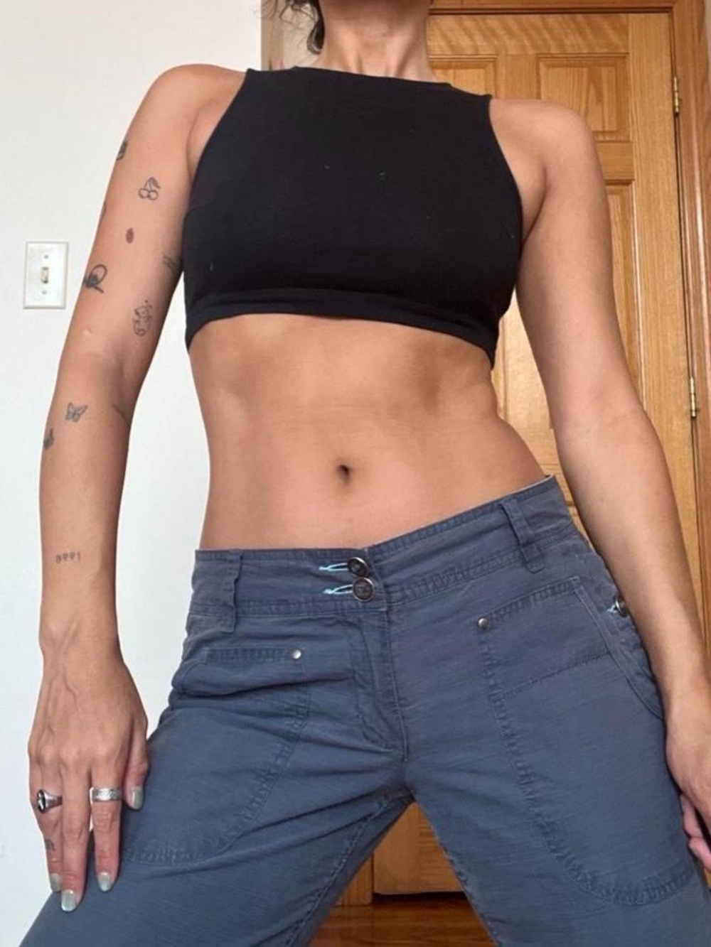 Asos High Neck Black Tank Crop Top